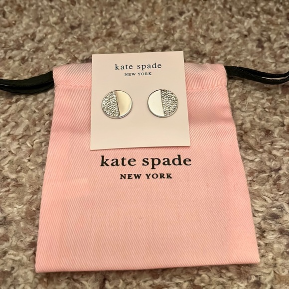 kate spade Jewelry - New Kate Spade Silver Mod Scallop Pave Earrings